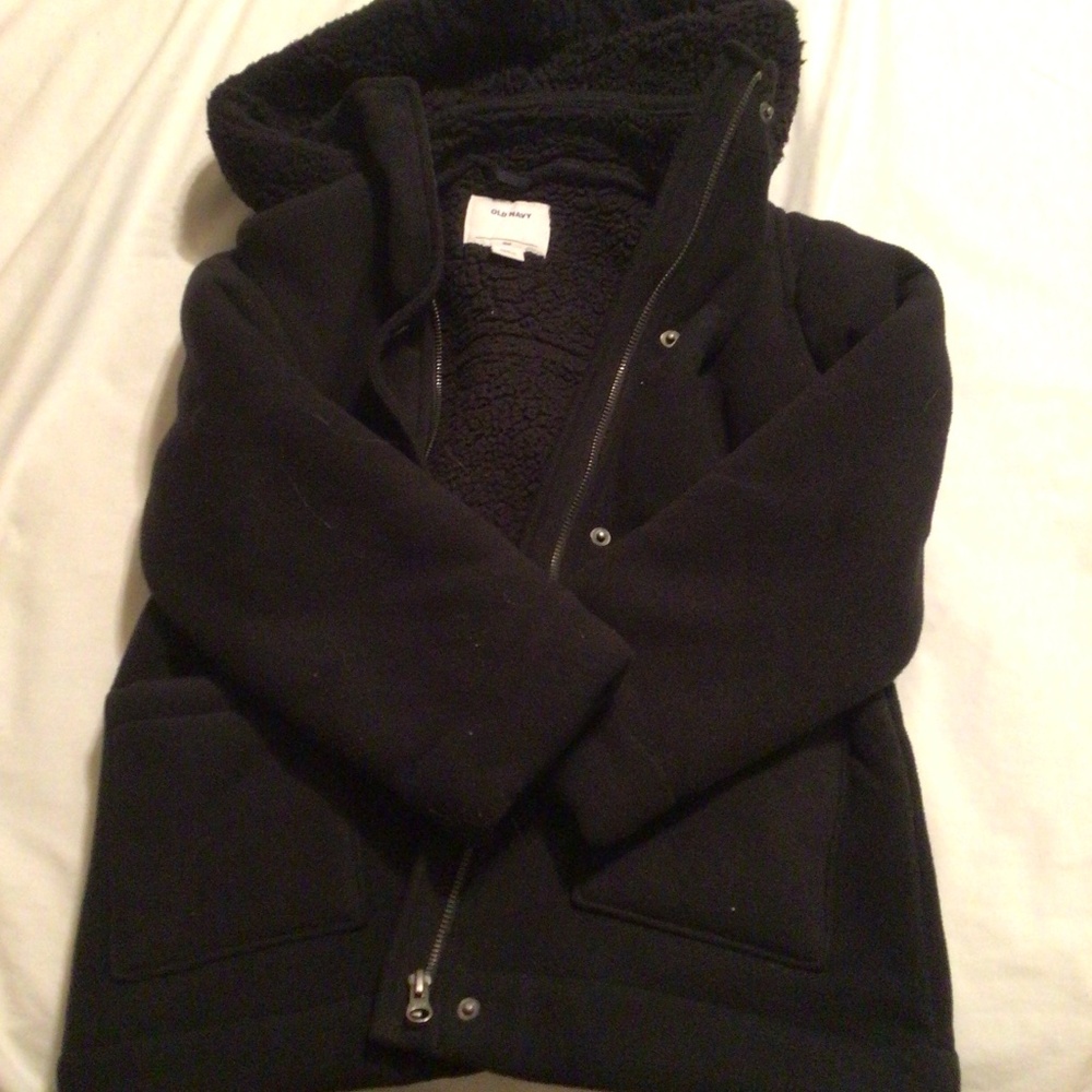 Thick black winter jacket